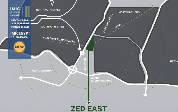 زيد ايست التجمع الخامس: مقدم 5% وتقسيط حتى 8 سنوات 2 موقع زيد ايست التجمع الخامس zed east