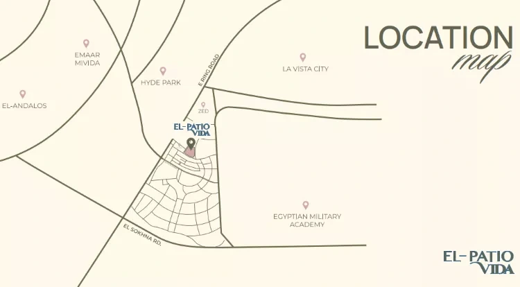 اين يقع كمبوند الباتيو فيدا التجمع السادس El Patio Vida New Cairo