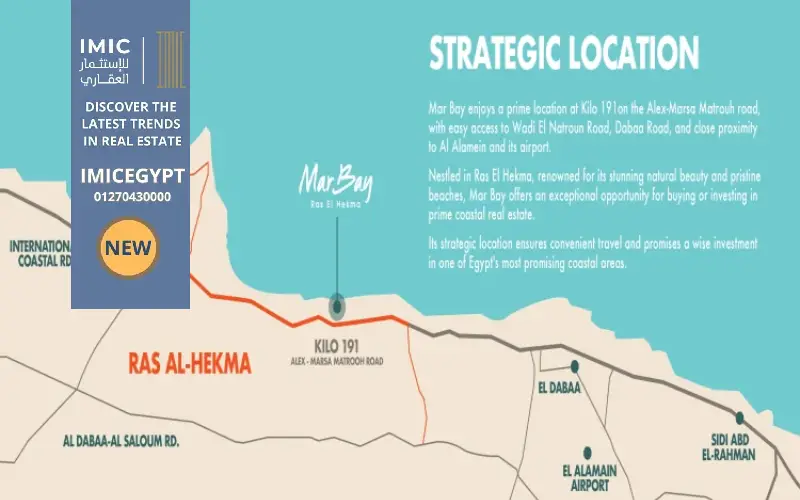 أسعار ومساحات قرية مار باي راس الحكمة | Mar Bay Ras El Hekma 1 موقع قرية مار باي راس الحكمة