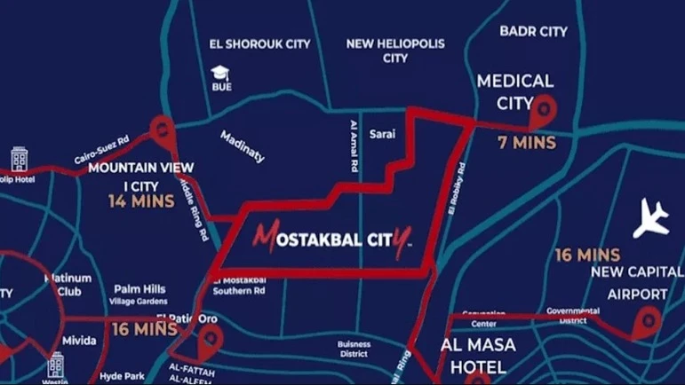 خريطة كمبوند هاب تاون المستقبل سيتي Hap Town Mostakbal City