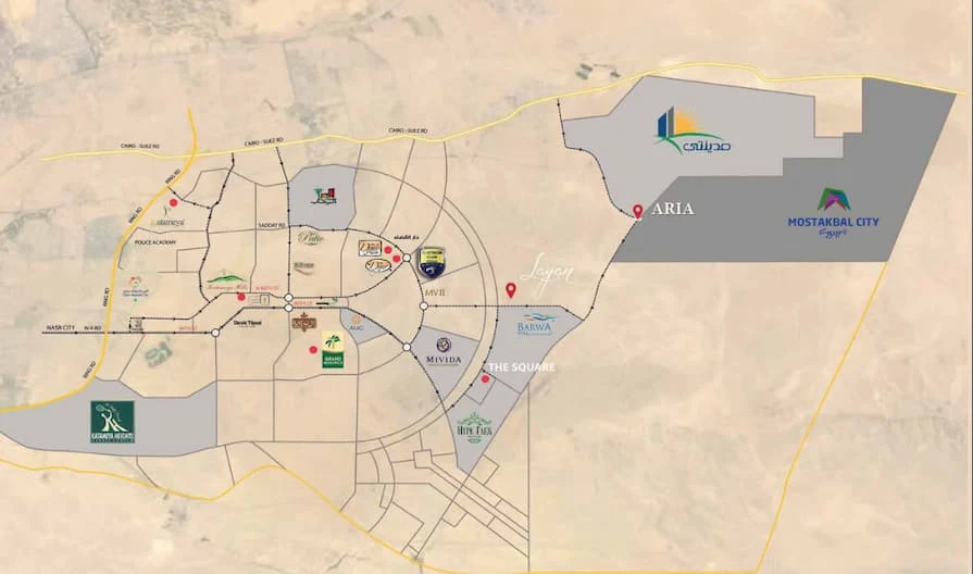 كمبوند اريا المستقبل سيتي Aria Compound مقدم10% 2 شقق للبيع في كمبوند اريا المستقبل سيتي Aria Compound