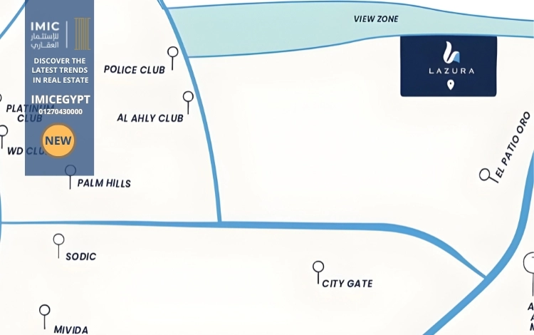 موقع كمبوند لازورا التجمع الخامس lazura development