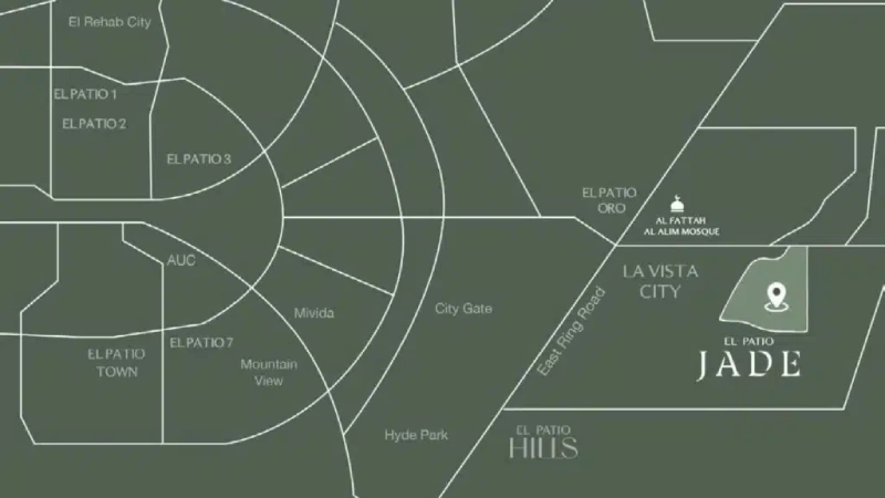 اين يقع كمبوند الباتيو جايد العاصمة الادارية Lavista El patio Jade New Capital