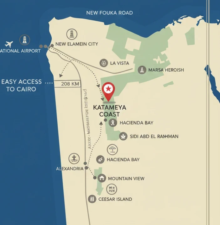 قرية قطامية كوست الساحل الشمالي katameya coast north coast 1 موقع قرية قطامية كوست الساحل الشمالي katameya coast north coast
