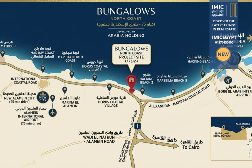 قرية بانجلوز الساحل الشمالي Bungalows North Coast 2 قرية بانجلوز الساحل الشمالي Bungalows North Coast