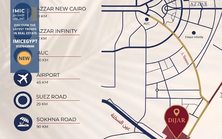 كمبوند ديجار التجمع الخامس Dijar Compound 2 موقع كمبوند ديجار التجمع الخامس Dijar New Cairo